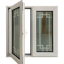 Thailand beige color mirror tinted green privacy protecting tempered double glass casement aluminium window for bedroom